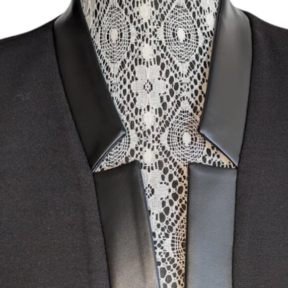 NWOT Divine Logic Blazer Jacket with Vegan Leather Size 14 - Picture 3 of 4